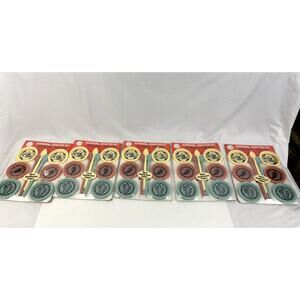 VTG 70s 80s‎ Sunshine Coaster Set (6) & Spoons Plastic NIB NOS Southwest Colors
